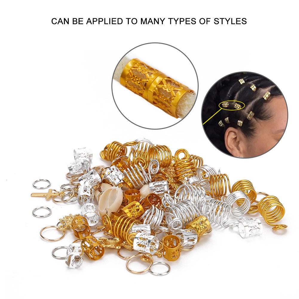 120pcs Hair Braid Rings Dreadlocks Bead Ring Fashion Hair Decoration Accessories