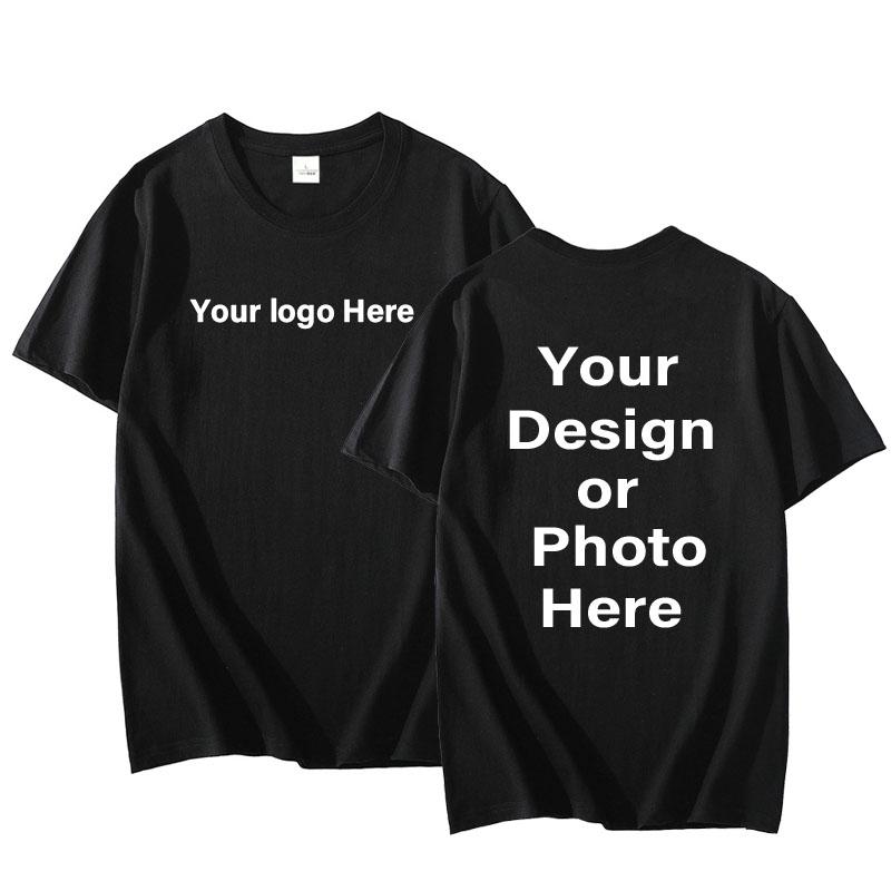 Logo T-Shirt Personalized Front and Back Tee Text T Shirt Photo DIY Company Logo Gift Anything