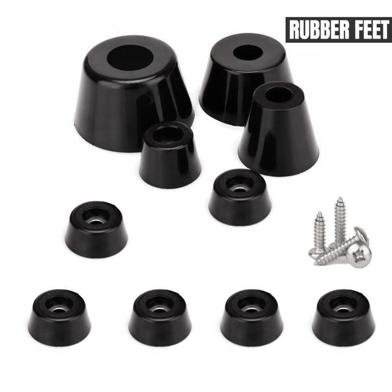 1pcs Black Cone Rubber Foot Pads, Non-Slip Soft Rubber Feet Bumpers Kit With Screws