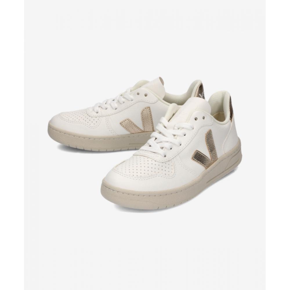 Veja Public V10 Leather Sneakers   White  Platin  Vx0502935