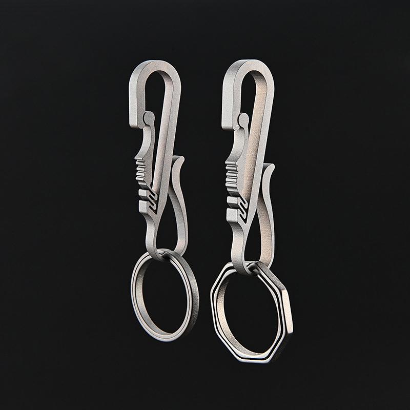 1Pc Car Titanium Alloy Keychain Key Ring Holder Buckle Belt Lightweight Edc For Man Male Creativity Father‘S Day Gift