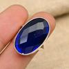 Blue Sapphire Lab-Created Gemstone Handmade 925 Sterling Silver Jewelry Pretty Ring For Her