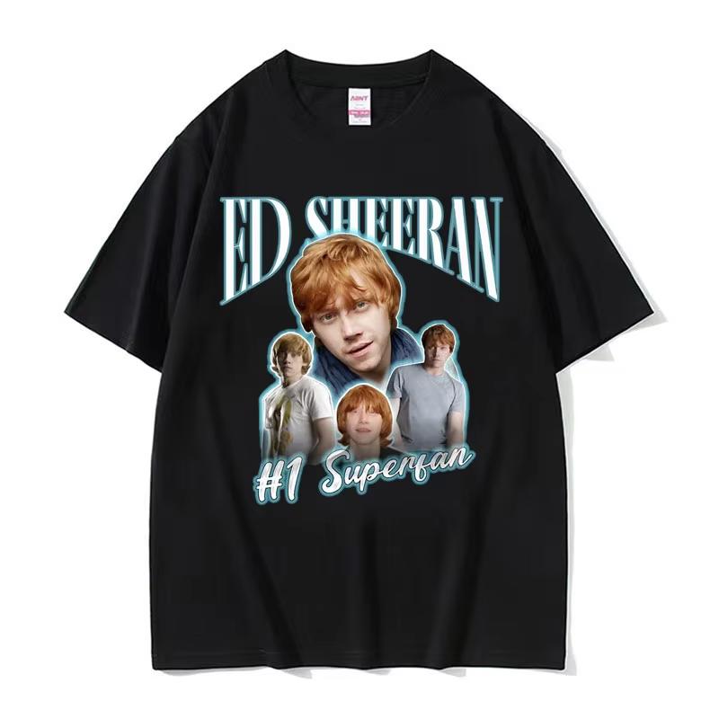 Funny Ed Sheeran Number One Superfan Meme T Shirt Women Fashion Retro Short Sleeve T-shirt Unisex Gothic Casual Cotton Tshirt