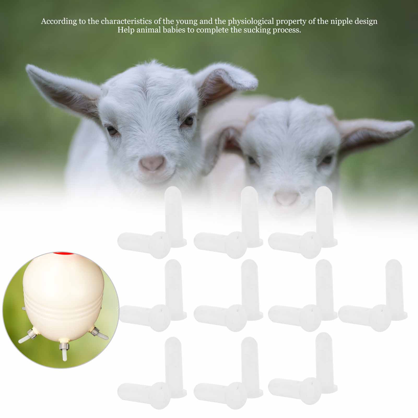 10pcs Lamb Special Nipple Teats Replacement Goats Sheep Cow Milk Bottle
