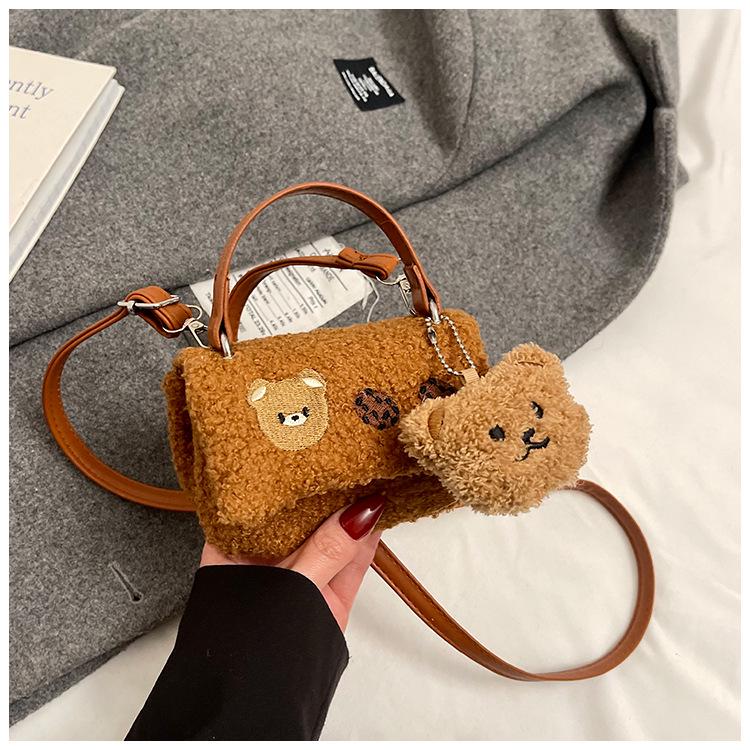 Dames Retro Plysj Crossbody Tote 2025 - Trendy Liten Håndveske for Jobb og Hverdagsklær