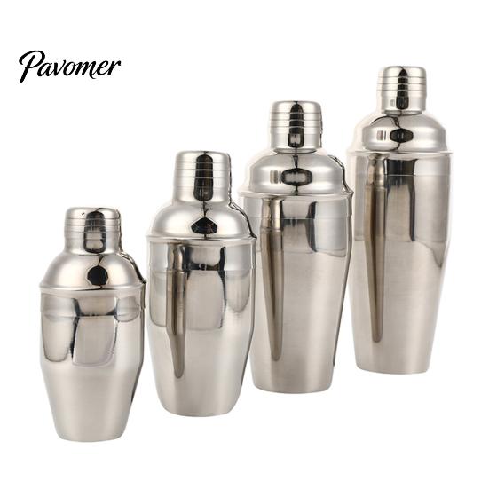 Home Bar Accessories Stainless Steel Cocktail Shaker Cup, Leak-Proof Martini Mirror Polished Three Piece Bartender Tool Easy Cleaning Mixer