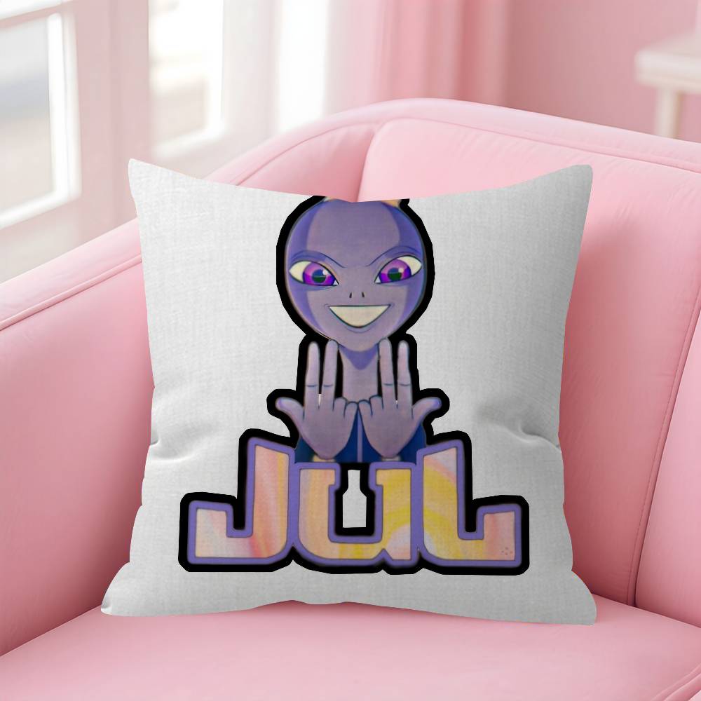 Rapper Jul Logo Pillow Gifts Home Office Furnishings Bedroom Sofa Car Cushion Cover Case 45X45Cm