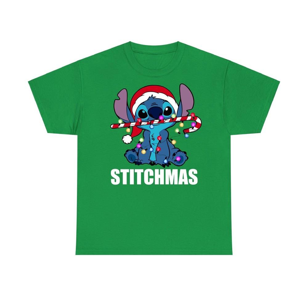 Stitchmas Christmas TShirt Funny Lilo And Stitch Cartoon Xmas Tee S