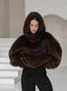 Women's Eco-friendly Faux Fur Coat: REACH Certified Hooded Pullover