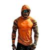 Men's Casual Raglan Color-Block Hooded Long Sleeve Sun T-Shirt with Halloween Print (Sunglasses Not Included)