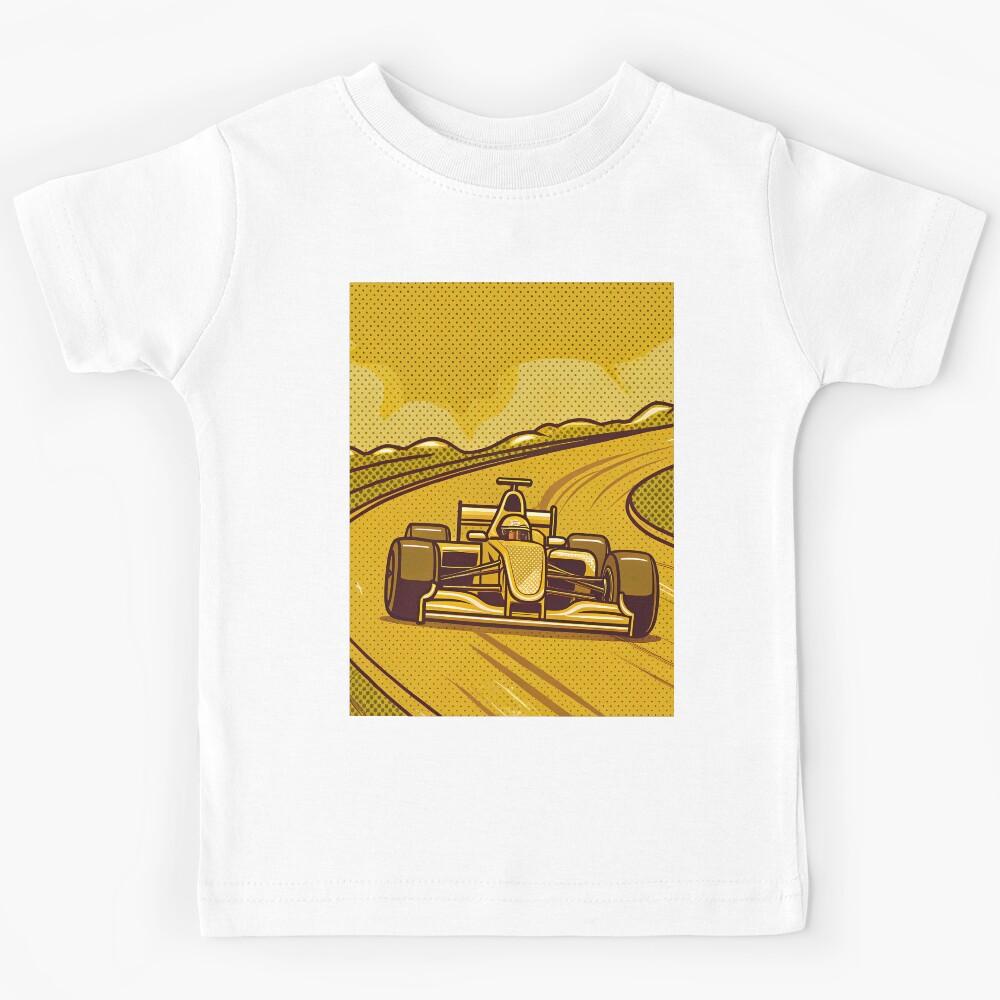 Yellow Racing Car Sci-Fi Colors Speed F1 Kids T-Shirt 140