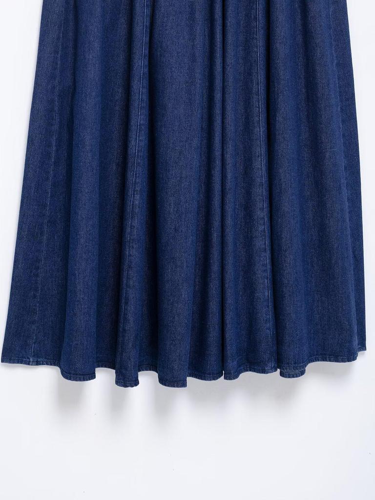 Wiosenna Sukienka Midi Damska z Denimu w Europejskim Stylu, Slim Fit