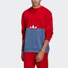 Adidas Originals Trefoil Slice Trf Crew Sweatshirt with Logo Print & Colorblock Design Men Sweatshirt Blue Red GN3448