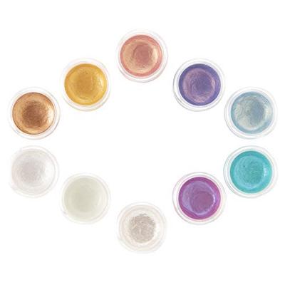 KUSAKABE Shine Pearl Solid Watercolor Paints, 10-Color Set (Includes Water Brush)