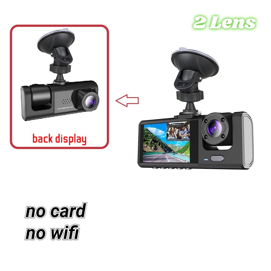 

Автомобильный видеорегистратор с экраном высокой четкости 1080P 2 дюйма, оснащенный функцией обратного изображения, дополнительными тремя объективами и одновременным отображением, мобильным WIFI 【2 Lens】no card no wifi чёрный