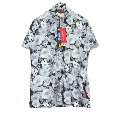 Unused Marie Claire SPORT Floral Short Sleeve Half Zip Shirt M UV Cut Women Used