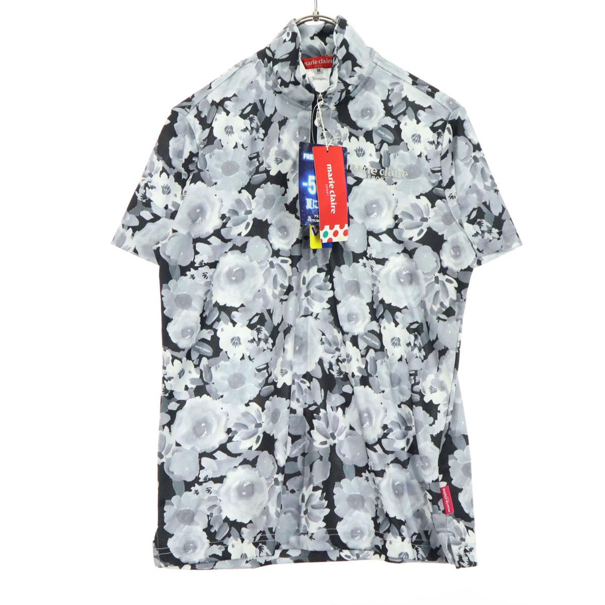 

неиспользованная marie claire SPORT Цветочная футболка с коротким рукавом на половину молнии M защита от УФ лучей Женская б/у