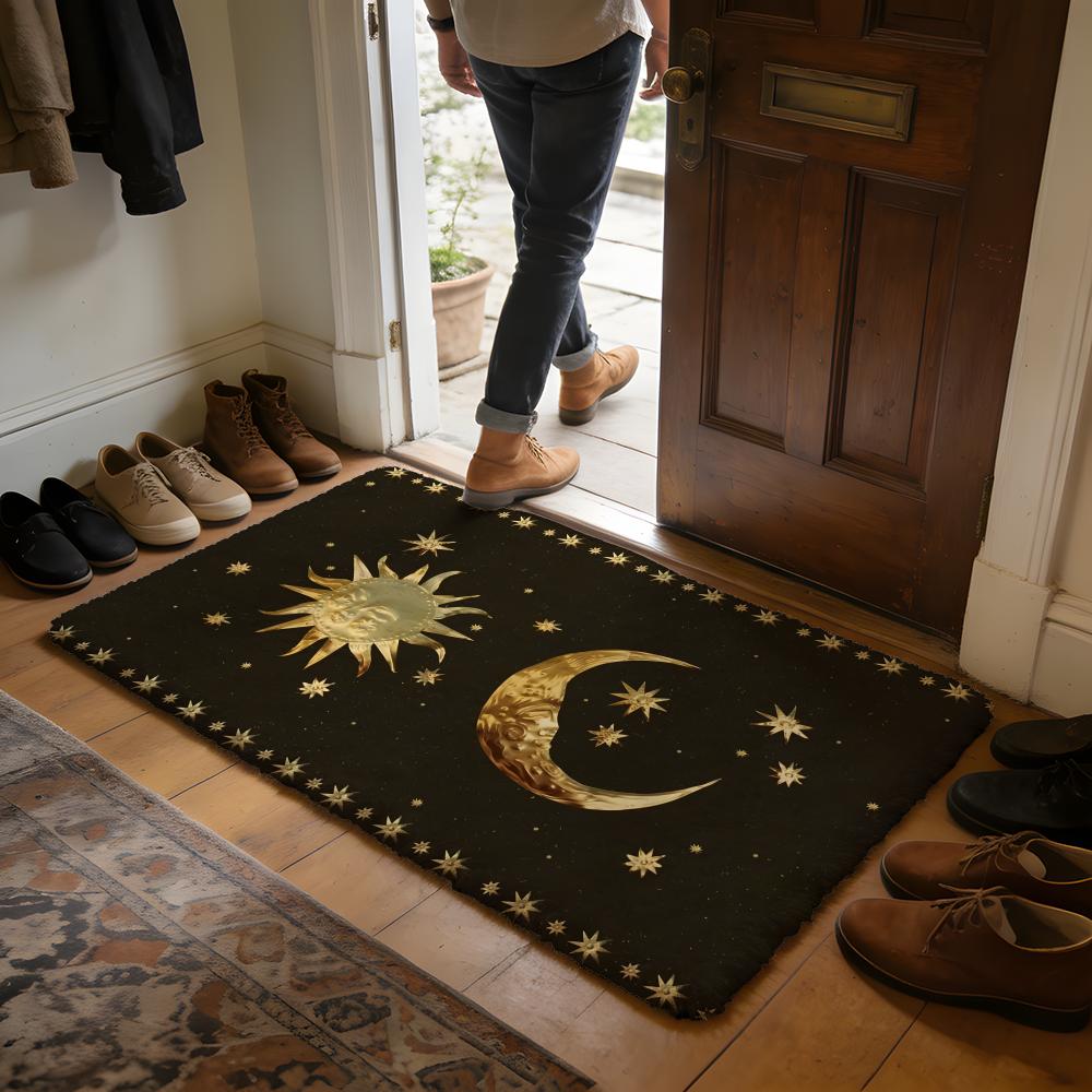 Celestial Hands Art Print Floor Mat Soft Flannel Absorbent Mat Non-Slip Rug Home Bedroom Bathroom