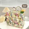 Multipurpose Floral Storage Basket Foldable Cloth Hamper Fabric Storage Basket for Bedroom Bathroom Organization