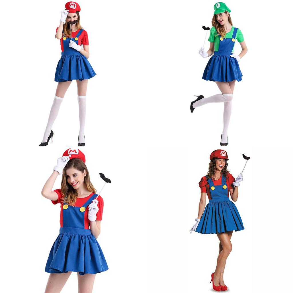 Affascinante Gonna Costume da Lavoratore Luigi di Super Mario Bros per Feste di Halloween