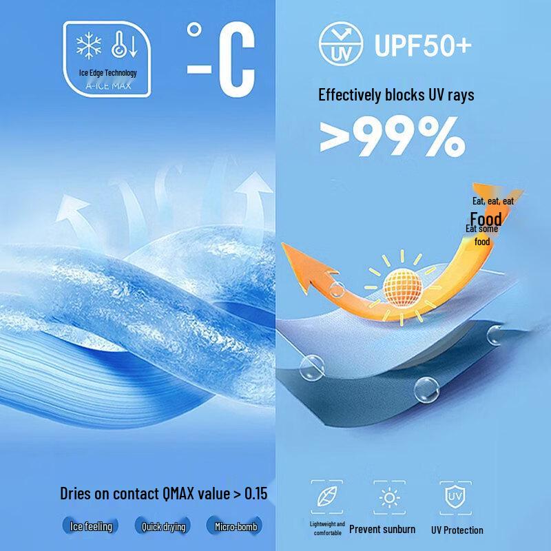 ROMON Men's UPF50+ Ice Silk Hooded Sun Protection Jacket