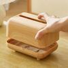1Pcs with Spring Inside Tissue Box Large Capacity Napkin Dispenser Tissue Storage Box Shell Wood Grain Plastic Paper Box Holder