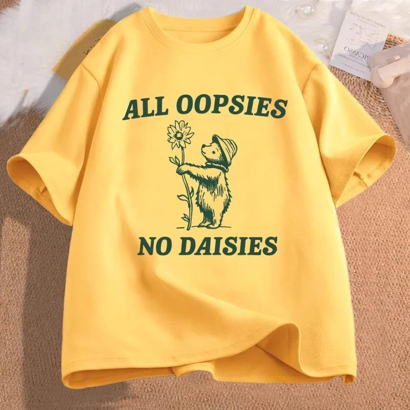 

Ladies casual short sleeved Tshirt with cute cartoon bear letter print fashionable daily ladies Tshirt 4XL