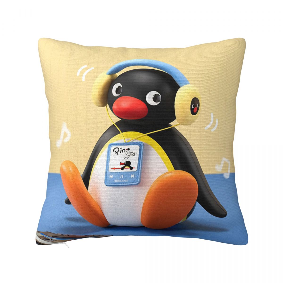 

Noot Noot Pingu Square Pillow Cases Cute Cartoon Cushion Cover Novelty Zippered Decor Pillowcover for Seat 45*45cm 24x24Inch