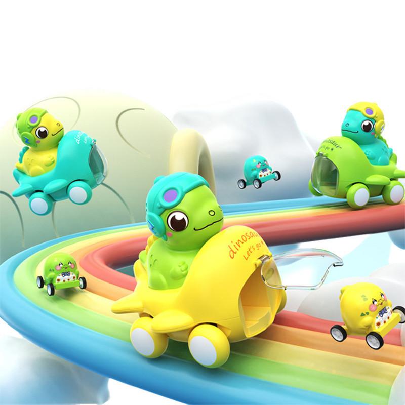 Cartoon Dinosaurier Trägheits-Spielzeugauto Niedliches Haustier Mutter-Kind Auswurf-Fahrzeug Kindergarten Großhandel