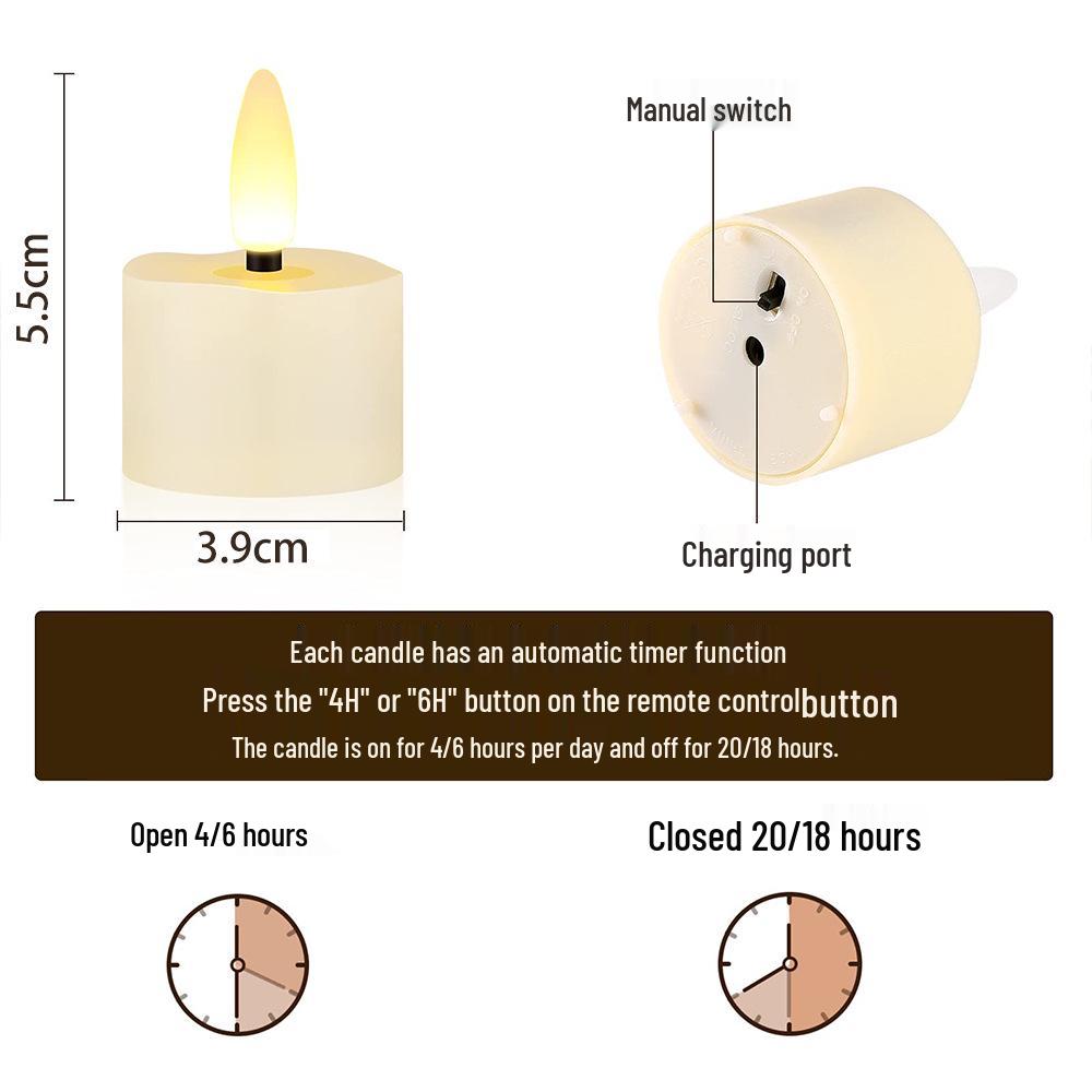 Rechargeable LED Candle Lamp with Remote Control Timer for Halloween Decoration