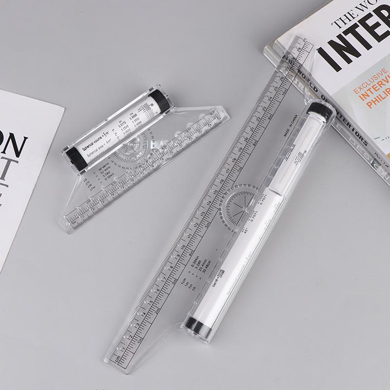 1Pc Angles Line Ruler 15/30cm Multi-Function Drawing Tool Metric Rolling Ruler Clear Parallel Rolling Ruler
