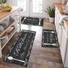 "Kitchen The Heart of Home" Kitchen Rug Set Non-Slip Washable Absorbent Floor Mat for Kitchen Entryway Decor