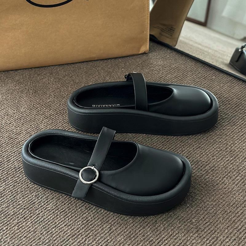 Big Head Ugly Cute Bag Head Half Slippers Women's Summer 2025 New Lazy Heelless Sandals Platform Slippers Foreign Trade