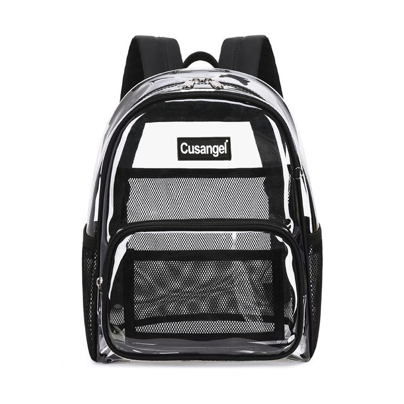 New Transparent Backpack For Women Jelly Double-Shoulder Bag Eco-Friendly TPU Student Schoolbag Fashionable And Versatile