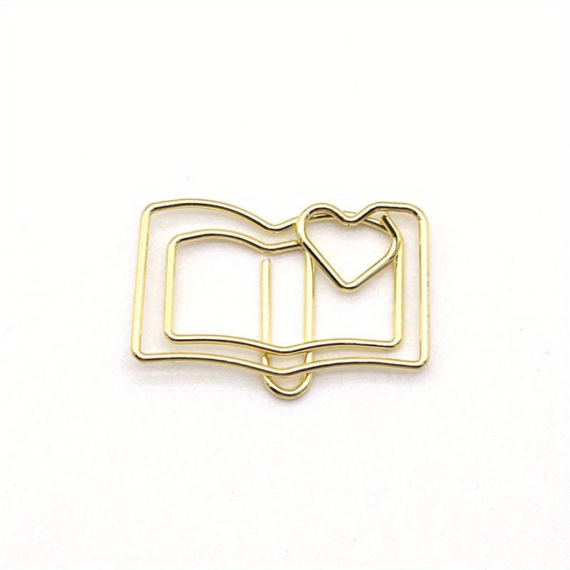 10pcs Fantastical Cartoon Paper Clip Bookmark - Rose Gold Curve Design, Suitable for Learning, Exams, and Books