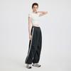 Navigare Women's Sporty Elastic Double Pleat Side Stripe Parachute Pants