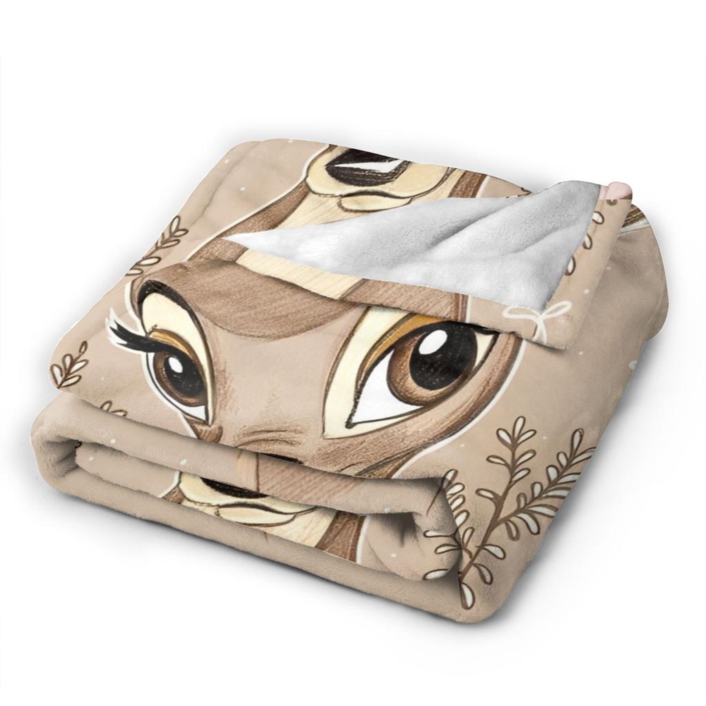 Schattige Bambi deken Cartoon Hert Flanellen Plaid Zomer Airconditioning Decoratie Zacht Warm Bedspreien,