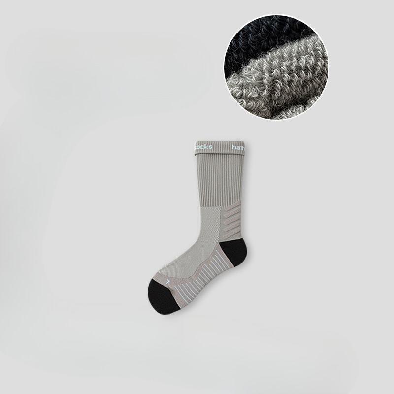 Men's Mid-calf Sports and Fitness Socks, Spring and Autumn Loop Sole Socks, Breathable and Sweat-absorbing Basketball and Running Cotton Socks