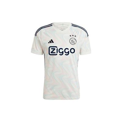 adidas Ajax Amsterdam 23/24 Away Kit Graphic Print Short Sleeve Jersey Men Sportswear Bright-White HZ7717