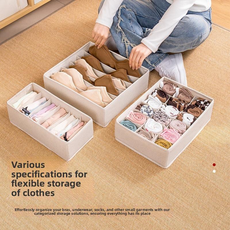 Innerwear Storage Box With Dividers For Bedroom Closet Organization Compact Foldable Design