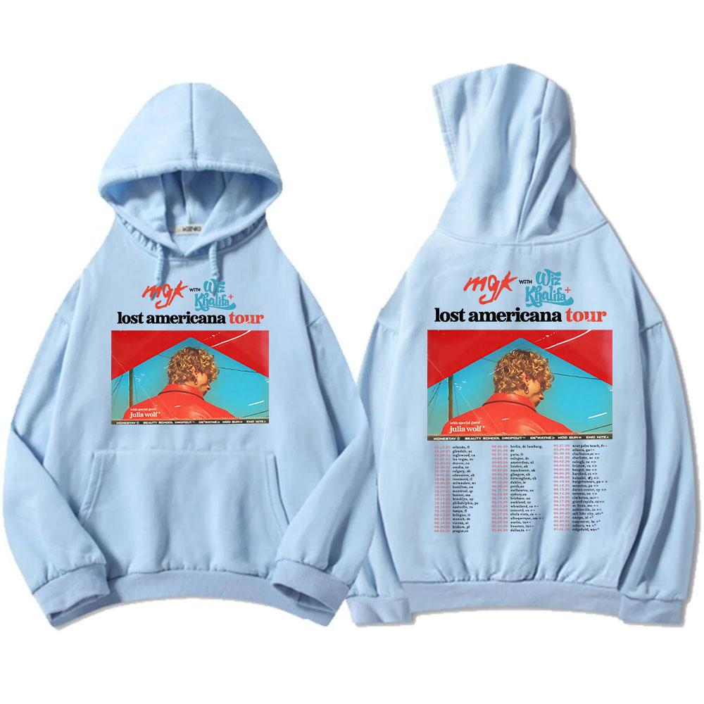 Lost Americana Tour 2026 Mikiny Mgk Machine Gun Kelly Mikina s dlouhým rukávem Fleecová Zimní S kapucí Přehozy Pánské Dámské Oblečení