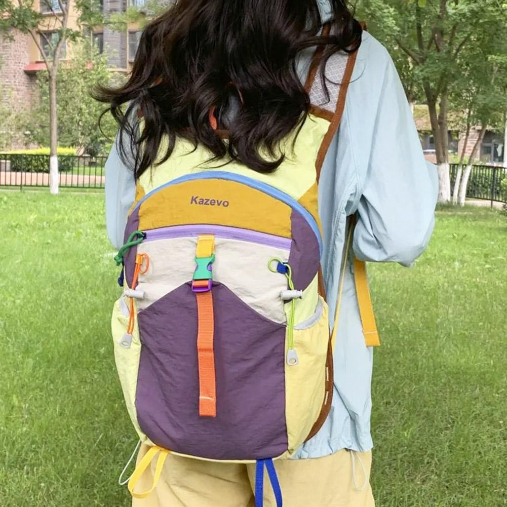 Zaino da Esterno Color Block per Donna Uomo Grande Capacità Zaino da Giorno per Viaggio Borsa Casual per Scuola Arrampicata Escursionismo Laptop