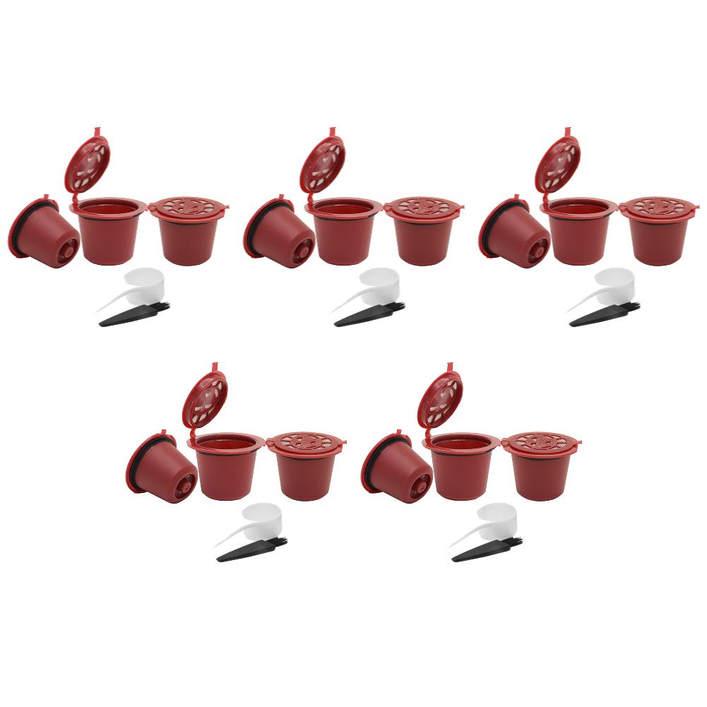 15-3PCS Refillable Capsules Filters for Nespresso Coffee Machine With Spoon Brush Reusable Coffee Filter Pods Coffee Tools