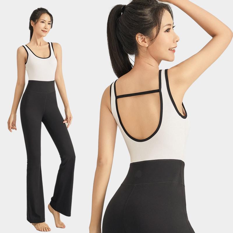 Women's Premium Cross-border Micro-flare Yoga Jumpsuit for Fitness and Sports Training
