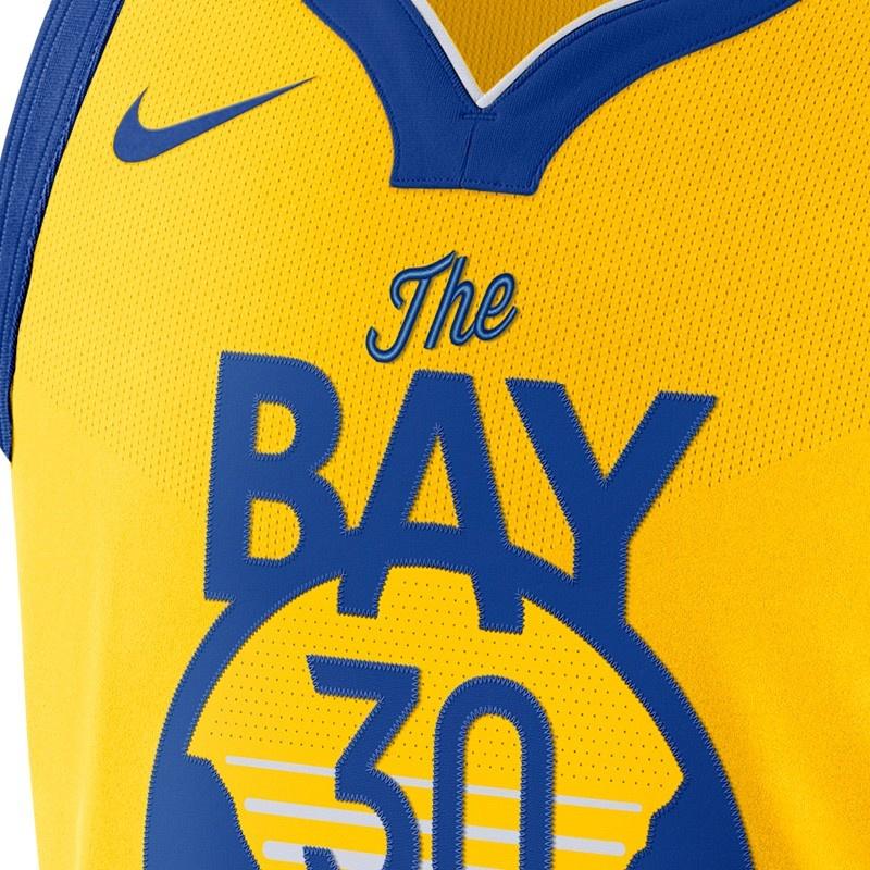 Nike NBA Jersey Basketball Jersey/Vest AU Player Edition Golden State Warriors Yellow Men's AT9842-728