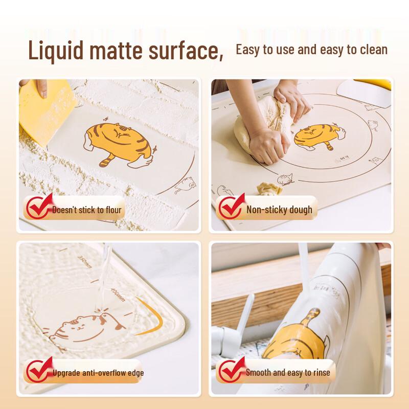 Shu Ke Large Orange Cat Silicone Kneading Mat