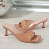 Fashion 2025 Women High Heel Sandals Summer Fashion Square Toe Open Toe Shoes Women Elegant Casual Comfortable Black High Heel Sandals