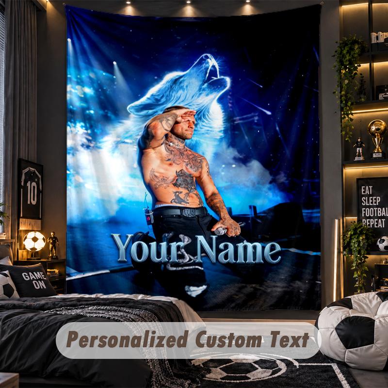 Personalized Wall Tapestry,Kontra K Custom Printed Name, Fabric Wall Art For Indoor Room Backdrop