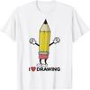 I Love Drawing T-shirt Cartoon Pencil Artist Gift Top