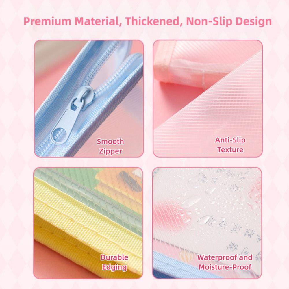 A6 Sticker Storage Bag Zipper Design Pencil Case Multi-functional Bill Storage Bag  Gift